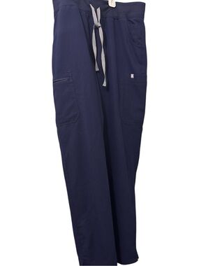 Figs Women's Navy Jogger Scrub Pants with Gray Drawstring